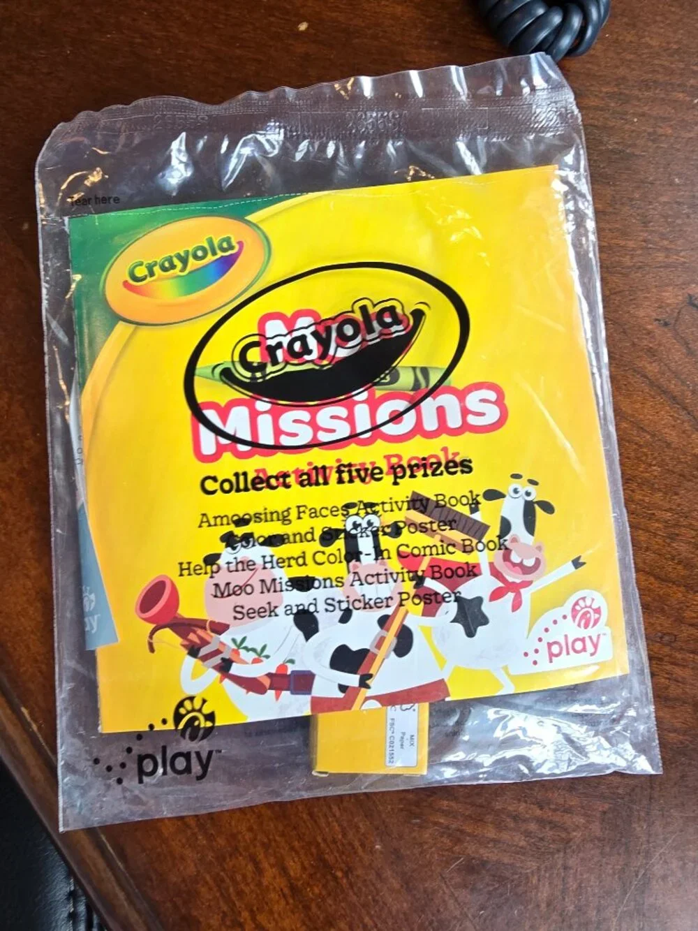 Chick-fil-A Crayola Play Kids Meal Toy Moo Missions Activity Book & Crayons Set